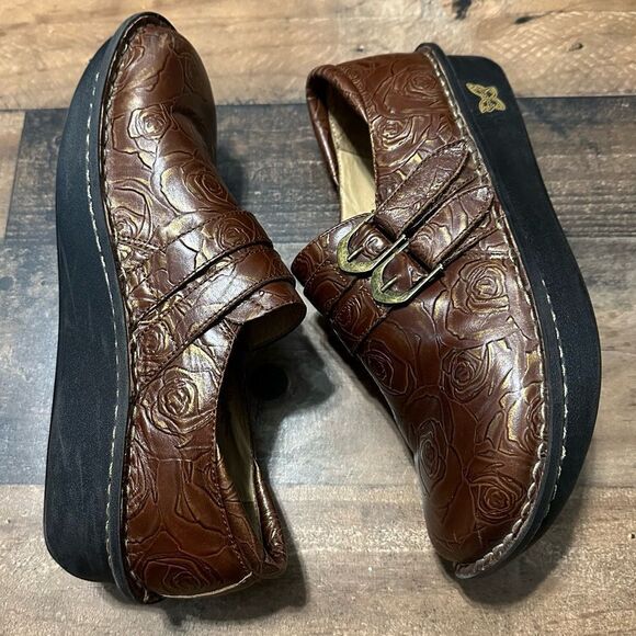 Alegria Alli Choco and Gold Rose Loafers - Picture 2 of 9